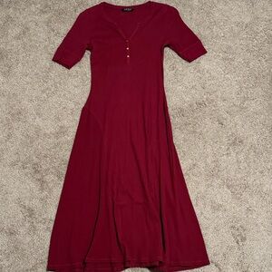 Lauren Ralph Lauren Burgundy Long Sleeve Dress